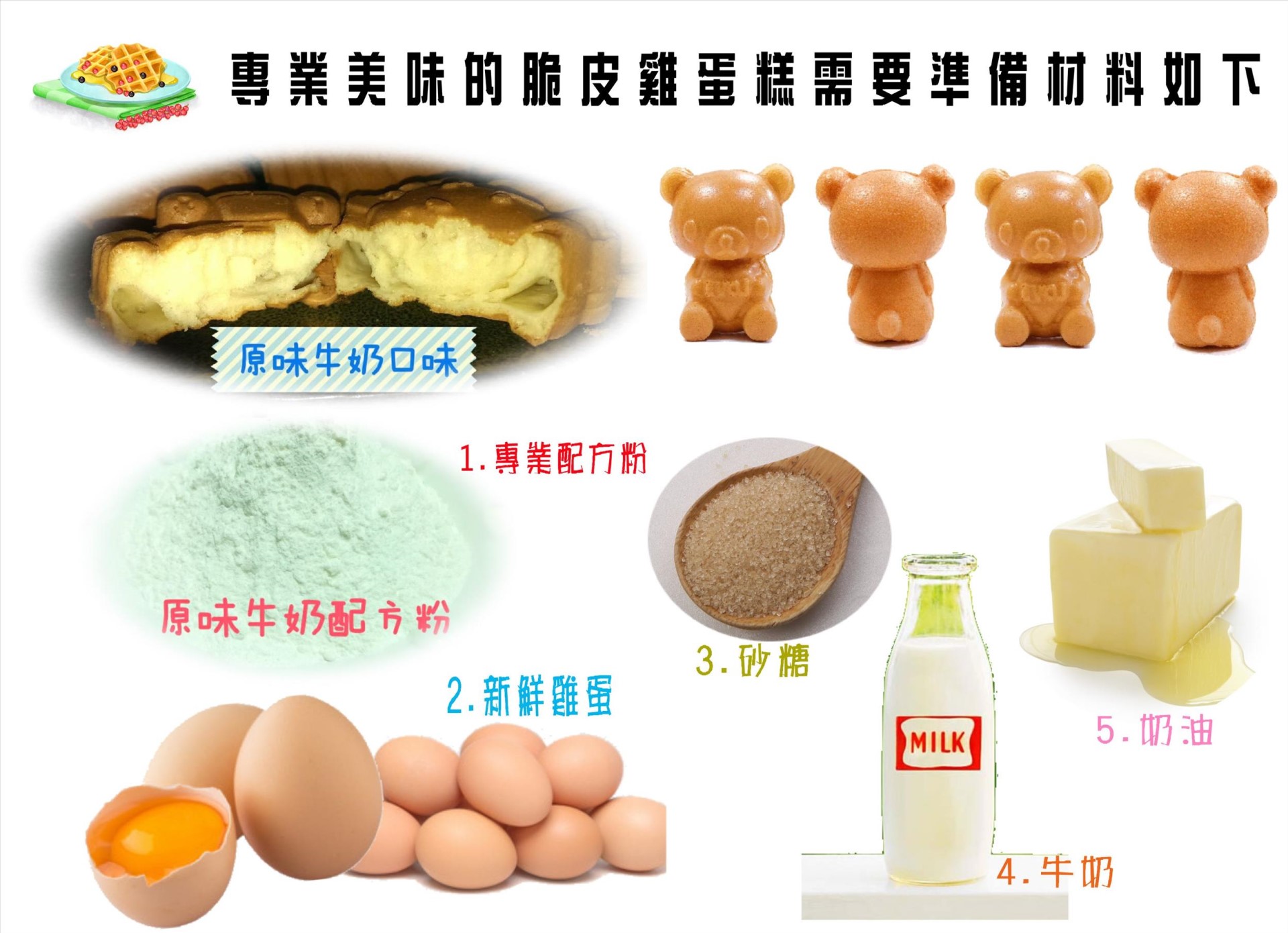 愛麻麻【營業用】脆皮雞蛋糕配方粉(零售區-四公斤)